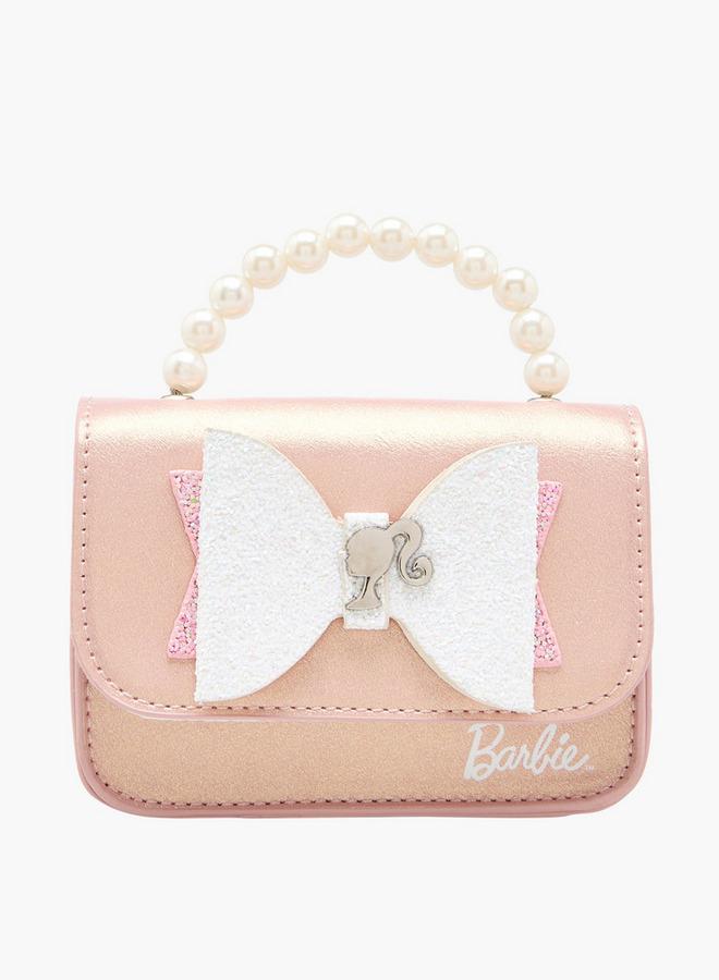 Barbie Bow Accent Crossbody Bag with Strap Handle - Image 1